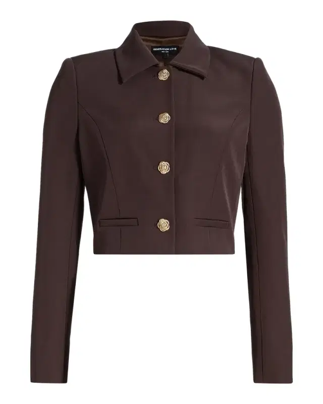Generation Love Oliver Stretch Crepe Cropped Blazer