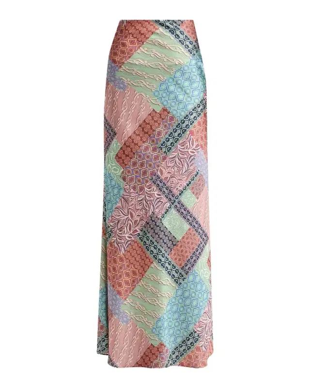 MISA Los Angeles Sienna Printed Bias-Cut Maxi Skirt