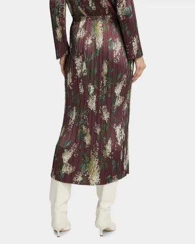 Vince Lilac Print Micro-Pleated Midi Skirt | Thumbnail 3