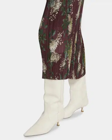 Vince Lilac Print Micro-Pleated Midi Skirt | Thumbnail 5