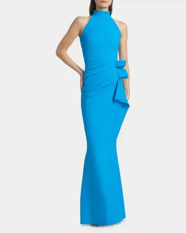 Chiara Boni La Petite Robe Gudrum Halter Ruffle Gown | Thumbnail 2