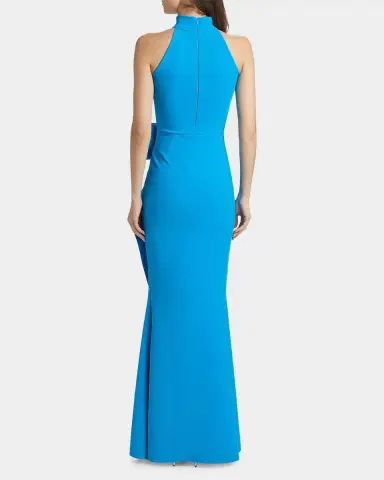 Chiara Boni La Petite Robe Gudrum Halter Ruffle Gown | Thumbnail 3