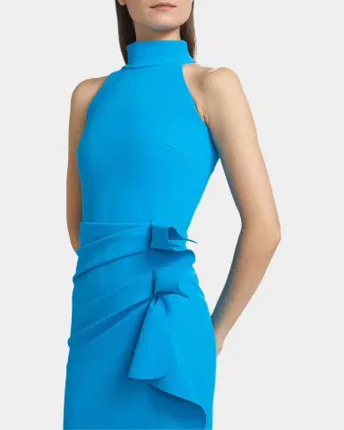 Chiara Boni La Petite Robe Gudrum Halter Ruffle Gown | Thumbnail 5