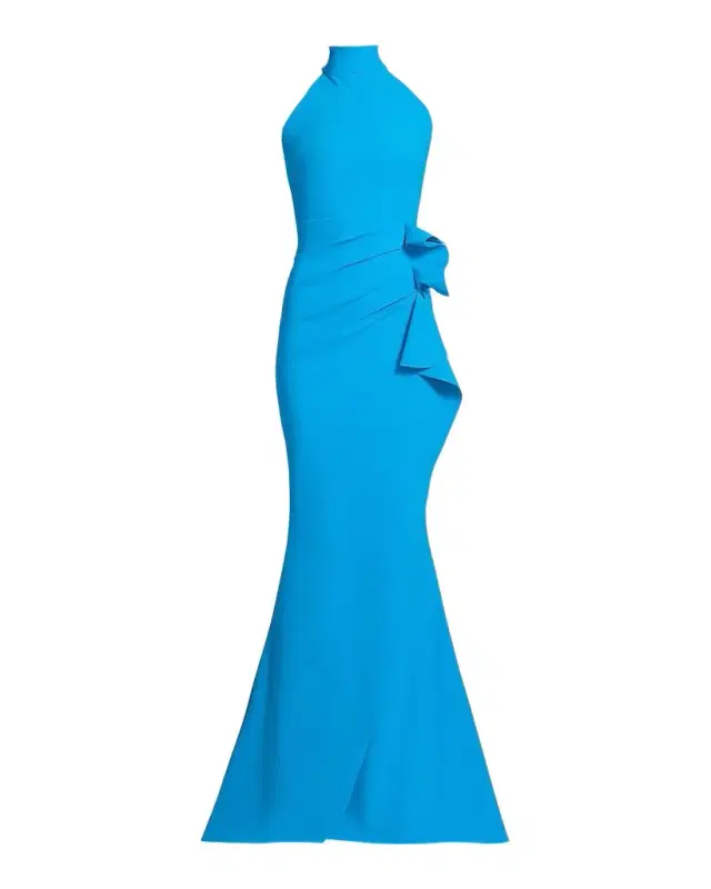 Chiara Boni La Petite Robe Gudrum Halter Ruffle Gown