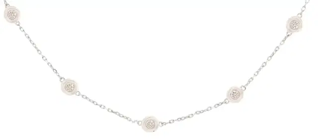 Wish Fine Jewelry 1.00ct Diamond 18K Gold Station Necklace