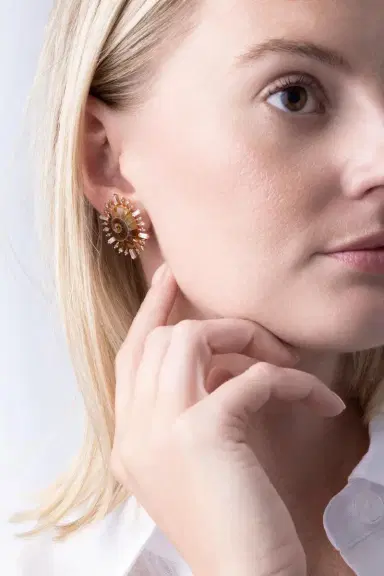 PARULINA Diamond Ammonite Baguette Earrings | Thumbnail 3