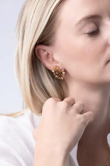 PARULINA Diamond Ammonite Baguette Earrings | Thumbnail 4