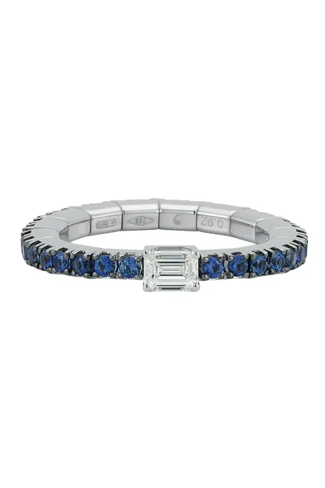 ROBERTO DEMEGLIO Diamond Blue Sapphire Emerald Solitaire Ring