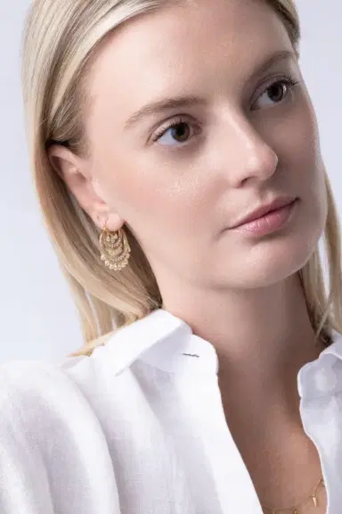 PARULINA Diamond Briolette Round Tier Earrings | Thumbnail 4 PARULINA Diamond Briolette Round Tier Earrings | Thumbnail 4