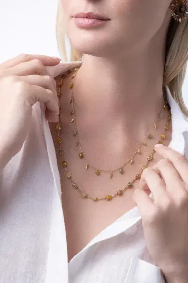 PARULINA Diamond Color Briolette Alternating Necklace | Thumbnail 4
