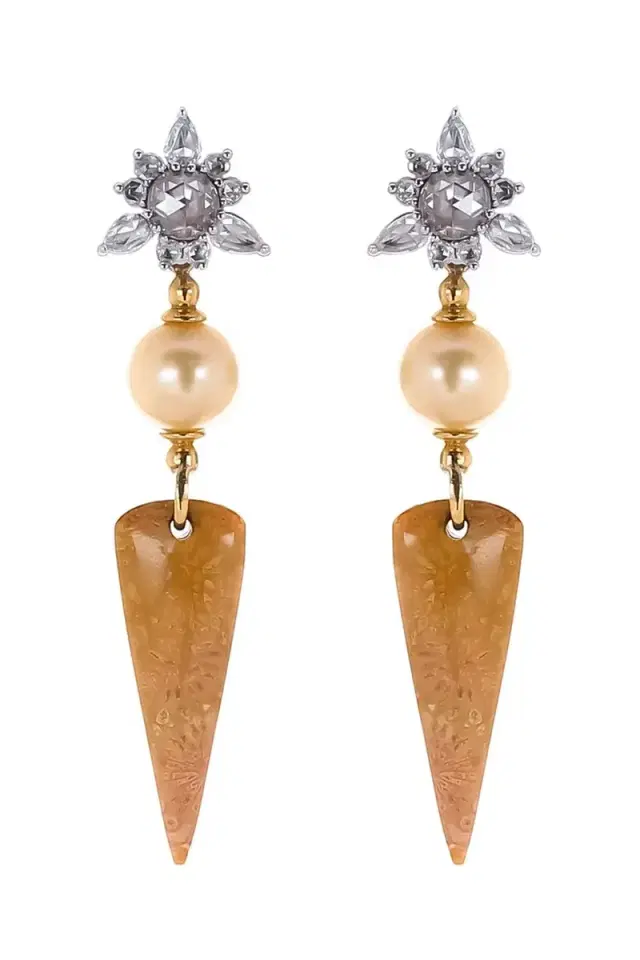 PARULINA Diamond Pearl Detachable Earrings