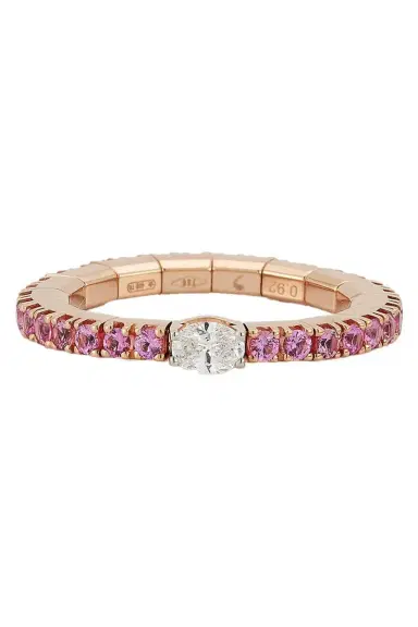 ROBERTO DEMEGLIO Diamond Pink Sapphire Oval Solitaire Ring | Thumbnail 1 ROBERTO DEMEGLIO Diamond Pink Sapphire Oval Solitaire Ring | Thumbnail 1