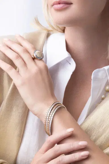 PARULINA Diamond Rose Ecclesia Bangle Bracelet - Rose Gold | Thumbnail 2