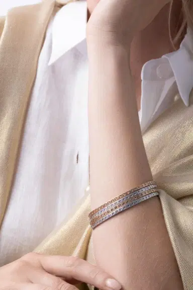 PARULINA Diamond Rose Ecclesia Bangle Bracelet - Rose Gold | Thumbnail 3