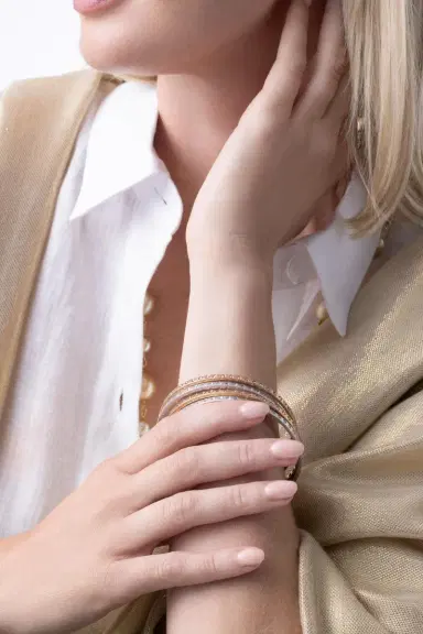 PARULINA Diamond Rose Ecclesia Bangle Bracelet - Rose Gold | Thumbnail 4