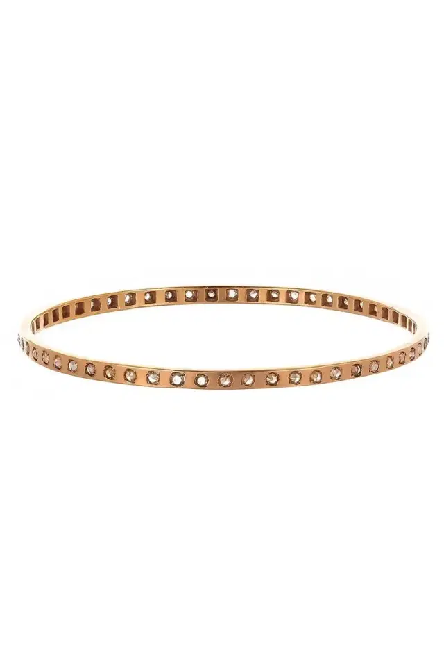 PARULINA Diamond Rose Ecclesia Bangle Bracelet - Rose Gold