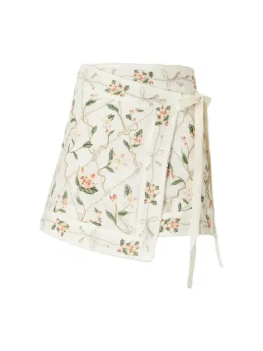 Agua by Agua Bendita Luna Navegante Floral-print Linen Coverup | Thumbnail 1