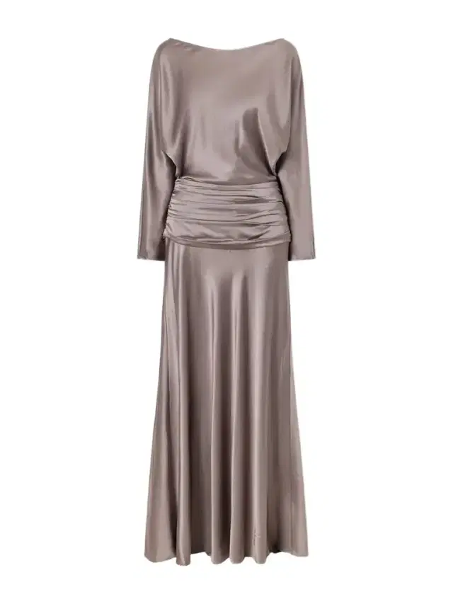 Staud Freda Gathered Silk-blend Satin Maxi Dress