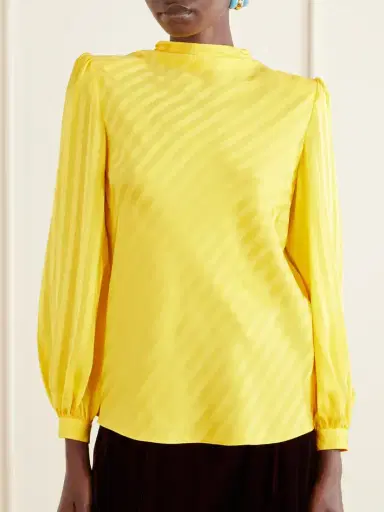 Valentino Garavani Monogram Silk-jacquard Blouse | Thumbnail 3 Valentino Garavani Monogram Silk-jacquard Blouse | Thumbnail 3