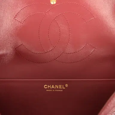 Chanel Chanel Maxi "Souplissimo" Small Flap Bag Burgundy Grained Calfskin Gold Hardware | Thumbnail 11