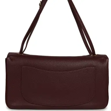 Chanel Chanel Maxi "Souplissimo" Small Flap Bag Burgundy Grained Calfskin Gold Hardware | Thumbnail 4