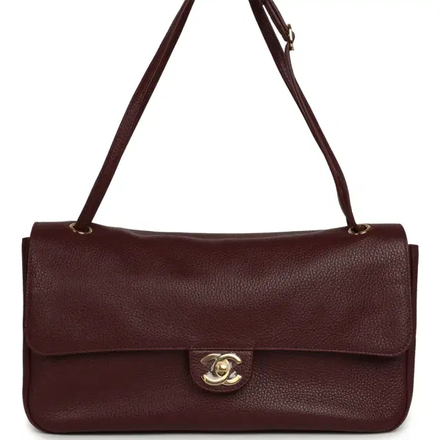 Chanel Chanel Maxi "Souplissimo" Small Flap Bag Burgundy Grained Calfskin Gold Hardware