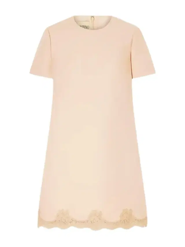 Valentino Garavani Lace-trimmed Wool And Silk-blend Crepe Mini Dress