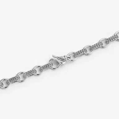 JAI JAI Sterling Silver & 14K Yellow Gold Textured Men's Link Necklace JJH3040MNG - by The Solist | Thumbnail 3