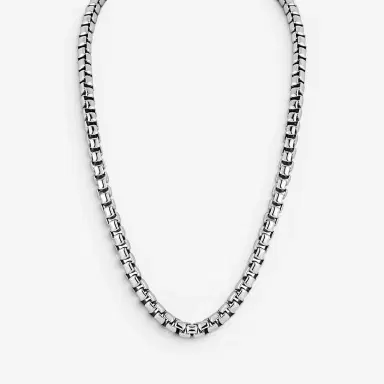 JAI JAI Sterling Silver Box Chain Men's Necklace by The Solist | Thumbnail 2