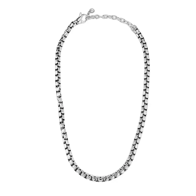 JAI JAI Sterling Silver Box Chain Men's Necklace by The Solist