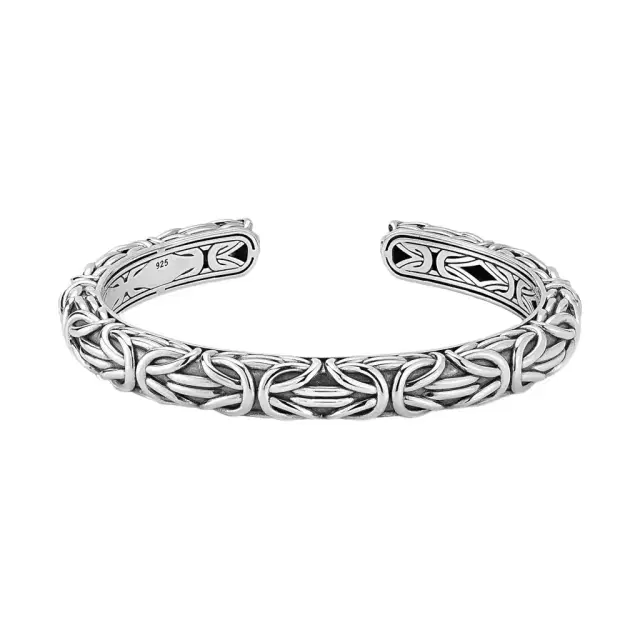 JAI JAI Sterling Silver Carved Byzantine Men's Cuff Bangle Bracelet JJH5015MB - M by The Solist
