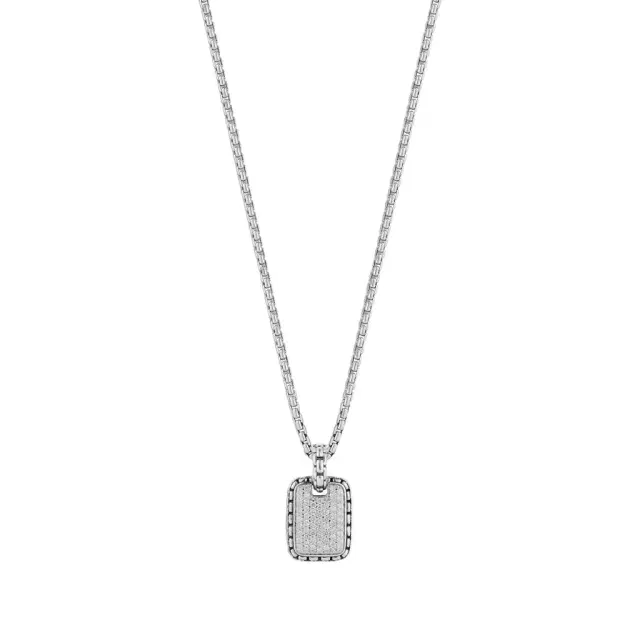 JAI JAI Sterling Silver Diamond Pave Men's Pendant Necklace by The Solist