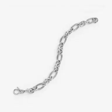 JAI JAI Sterling Silver Oval Link Men's Bracelet JJH3051MB - M by The Solist | Thumbnail 2