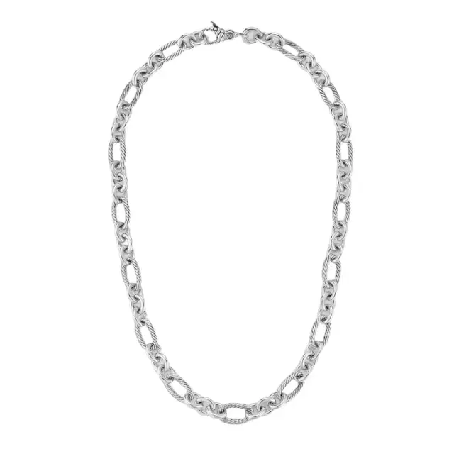 JAI JAI Sterling Silver Oval Link Men's Necklace JJH3051MN - by The Solist