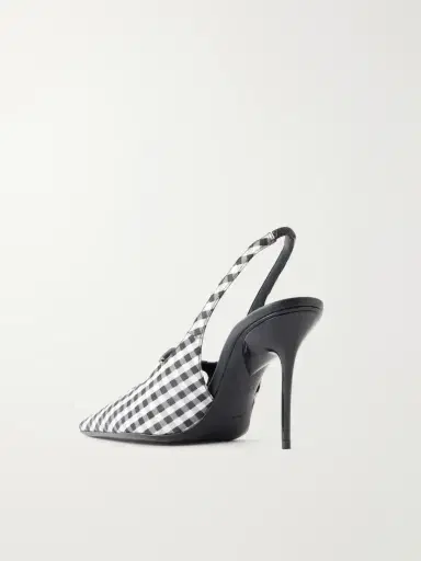 Alaïa 90 Checked Leather-trimmed Canvas Slingback Pumps | Thumbnail 3