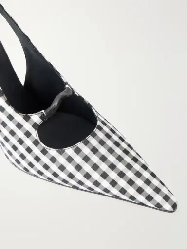 Alaïa 90 Checked Leather-trimmed Canvas Slingback Pumps | Thumbnail 5