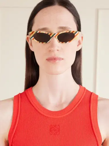 Loewe + Paula's Ibiza D-frame Striped Acetate Sunglasses | Thumbnail 2 Loewe + Paula's Ibiza D-frame Striped Acetate Sunglasses | Thumbnail 2