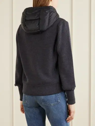 Moncler Ribbed Wool And Quilted Shell Down Cardigan | Thumbnail 4