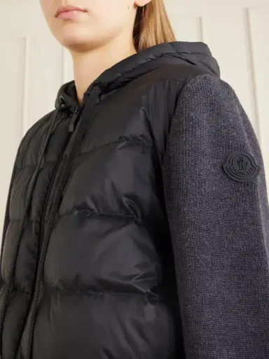 Moncler Ribbed Wool And Quilted Shell Down Cardigan | Thumbnail 5