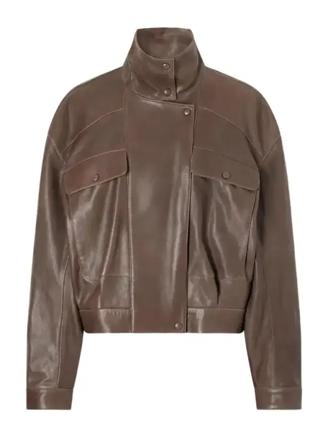 Nour Hammour Quincy Paneled Leather Jacket