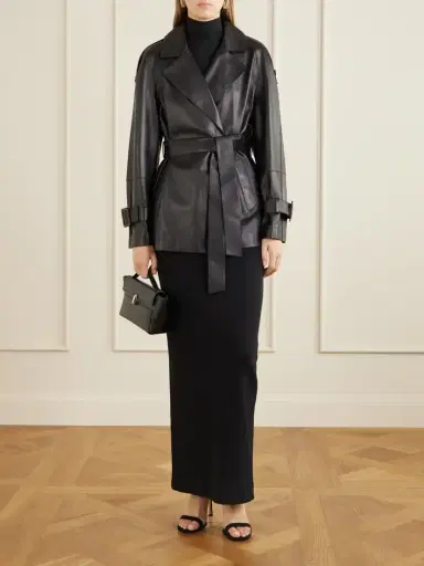 Nour Hammour Nera Belted Leather Jacket | Thumbnail 2