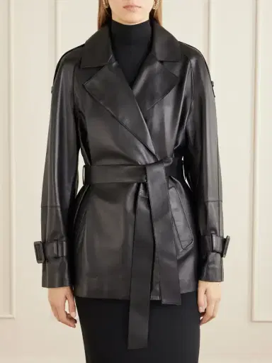 Nour Hammour Nera Belted Leather Jacket | Thumbnail 3