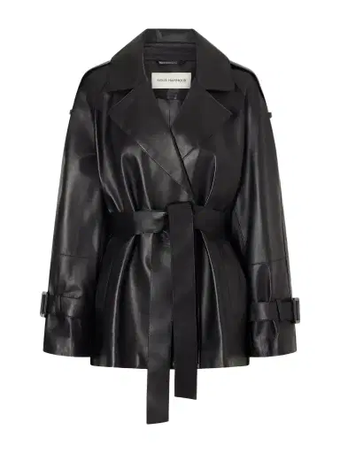 Nour Hammour Nera Belted Leather Jacket | Thumbnail 1