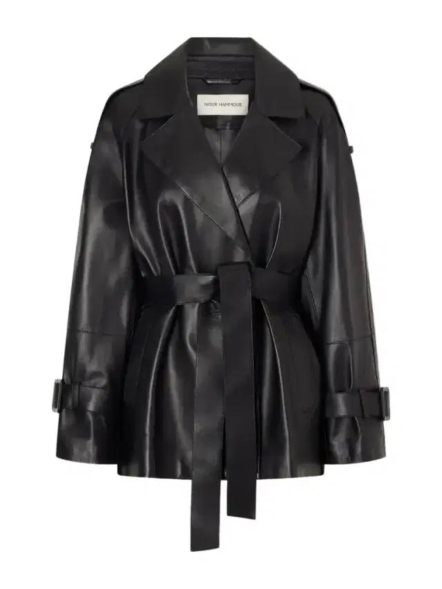 Nour Hammour Nera Belted Leather Jacket