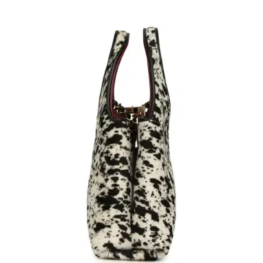 Chanel Chanel Small Chic Lady "Dalmatian Print" Shopping Bag Black, White Pony Hair Gold Hardware | Thumbnail 3
