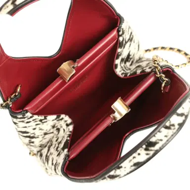 Chanel Chanel Small Chic Lady "Dalmatian Print" Shopping Bag Black, White Pony Hair Gold Hardware | Thumbnail 9