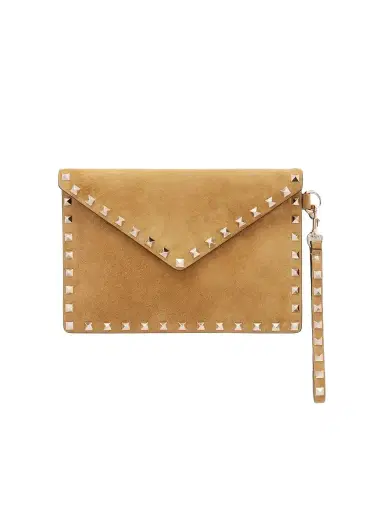 Valentino Garavani Rockstud Medium Suede Pouch | Thumbnail 1 Valentino Garavani Rockstud Medium Suede Pouch | Thumbnail 1