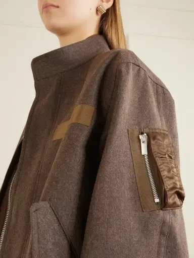 Sacai Shell-trimmed Wool-flannel Coat | Thumbnail 6 Sacai Shell-trimmed Wool-flannel Coat | Thumbnail 6