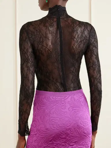 Valentino Garavani Scalloped Lace-jersey Bodysuit | Thumbnail 4 Valentino Garavani Scalloped Lace-jersey Bodysuit | Thumbnail 4