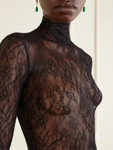 Valentino Garavani Scalloped Lace-jersey Bodysuit | Thumbnail 5 Valentino Garavani Scalloped Lace-jersey Bodysuit | Thumbnail 5